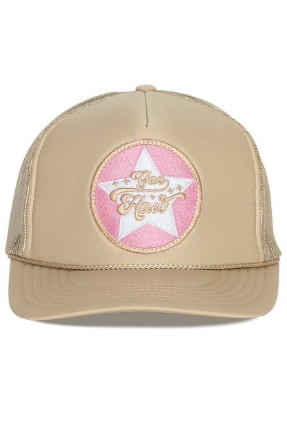 Yeehaw Trucker Hat in Tan