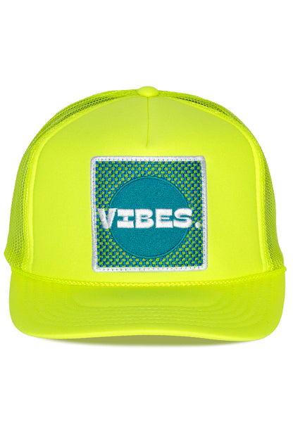 Vibes Trucker Hat in Neon Yellow 1/1