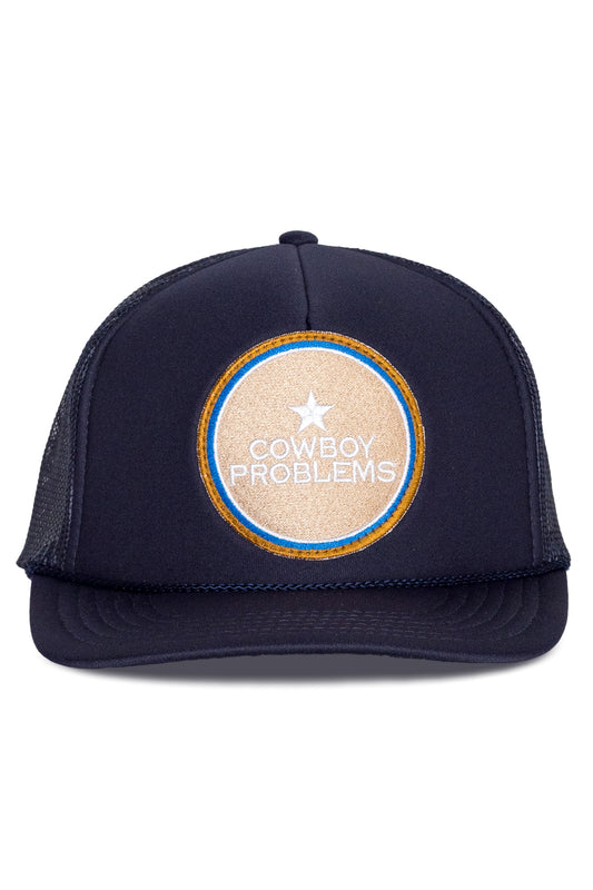 Cowboy Problems Trucker Hat in Navy