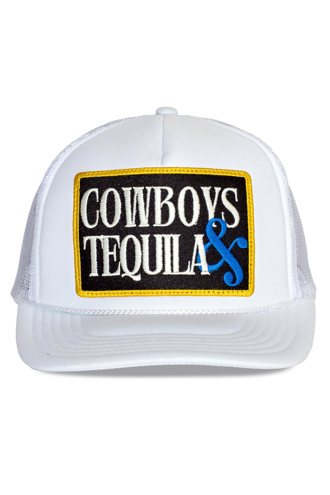 Cowboys & Tequila Trucker Hat in Dark White