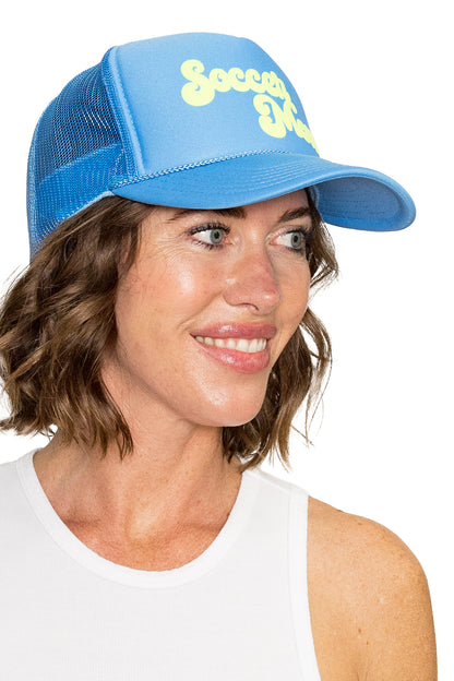 Soccer Mom Trucker Hat in Blue