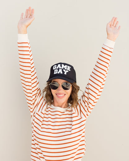 Game Day Trucker Hat in Black