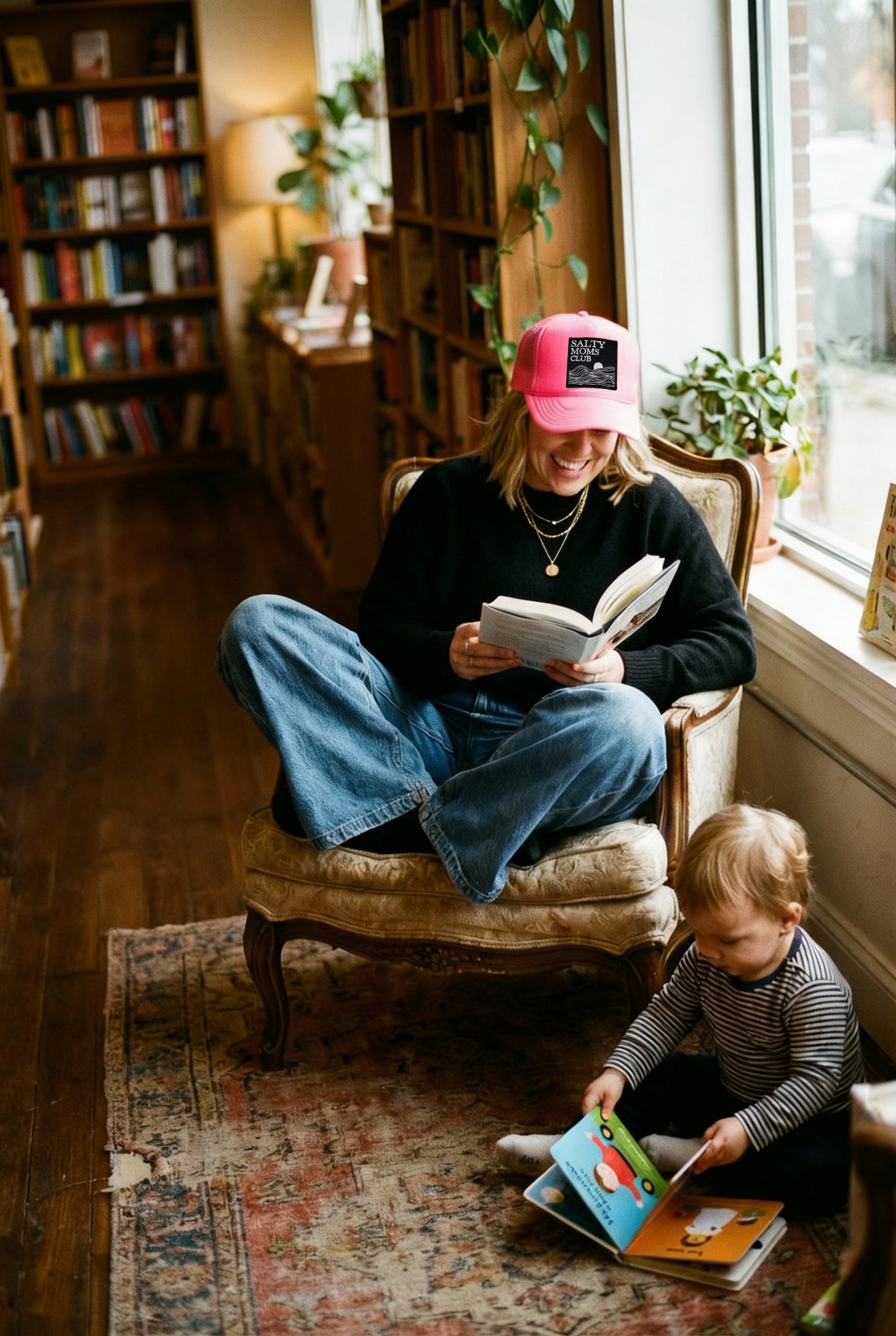 Salty Moms Trucker Hat in Pink