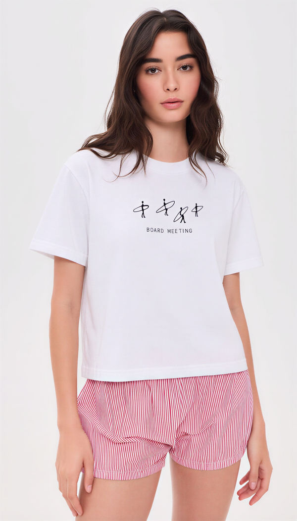 Board Meeting Tee in White