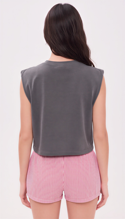 CA or Nowhere Muscle Tank in Washed Black
