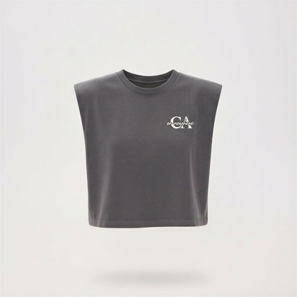 CA or Nowhere Muscle Tank in Washed Black