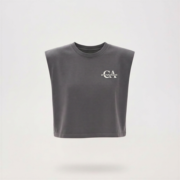 CA or Nowhere Muscle Tank in Washed Black
