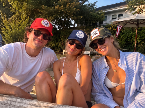 Golden Sunshine State of Mind Trucker Hat in Red