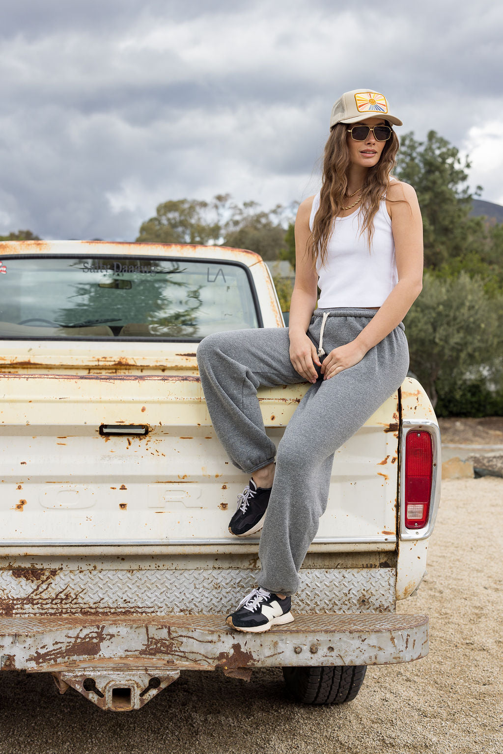 Rays Of Happy Trucker Hat in Tan