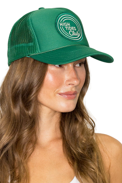 High Tides Club Trucker Hat in Green