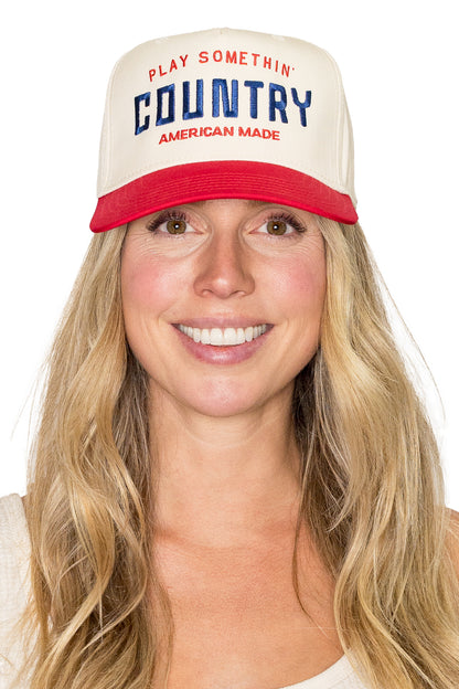 Play Somethin' Country Trucker Hat in Red Natural