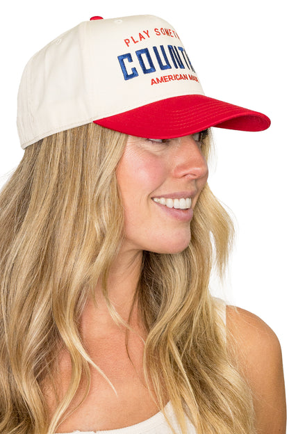 Play Somethin' Country Trucker Hat in Red Natural