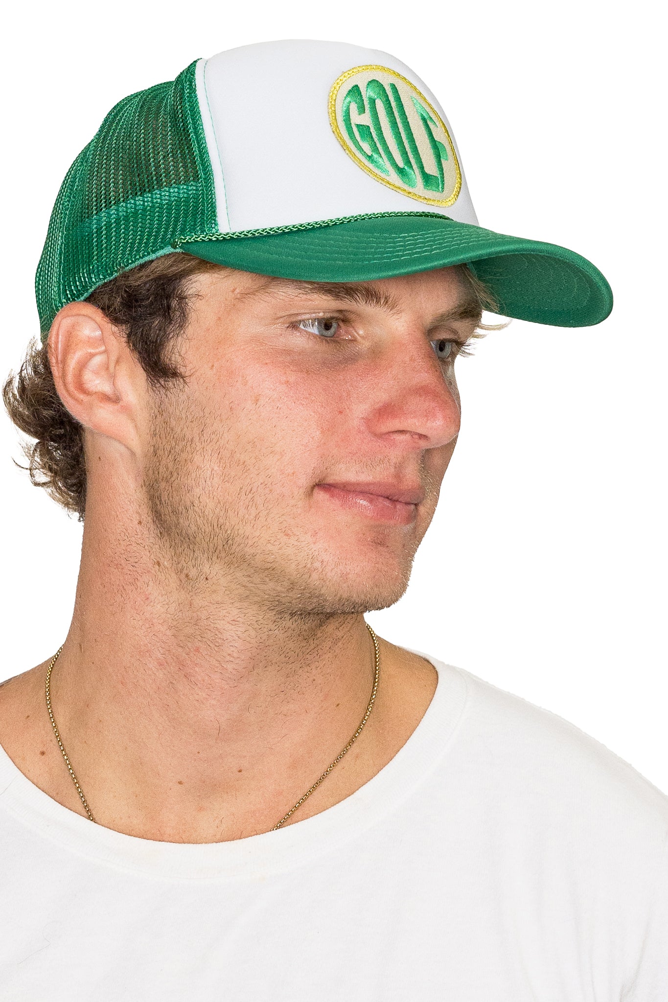 Golf Trucker Hat in Green Split