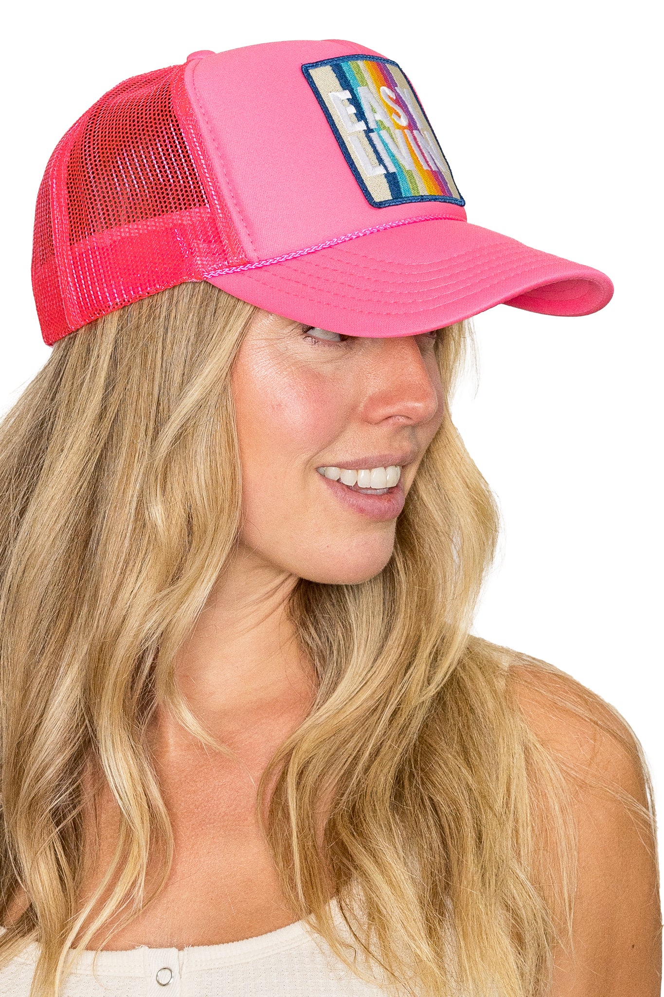 Easy Livin' Trucker Hat in Pink