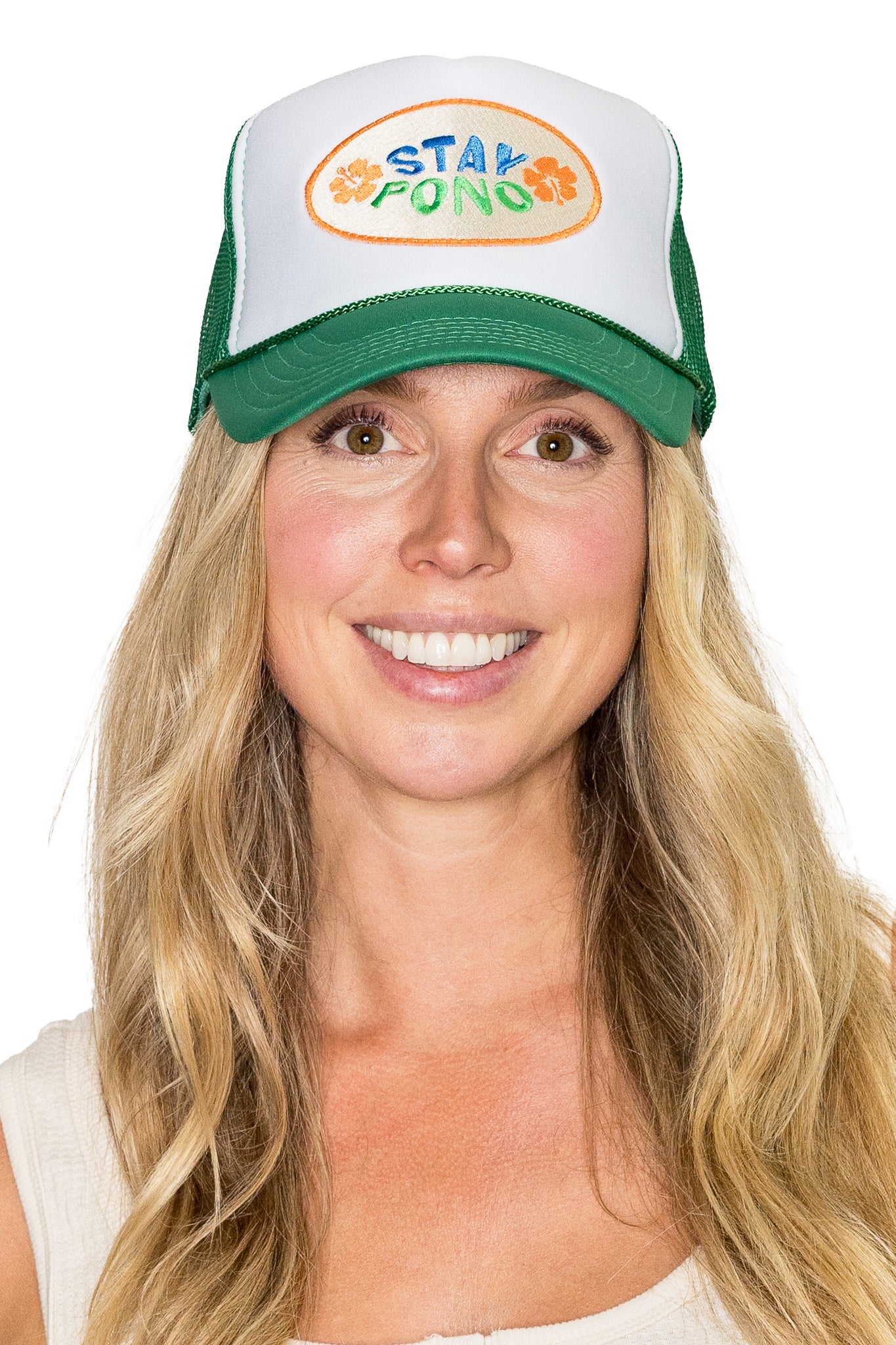 Stay Pono Trucker Hat in Green Split