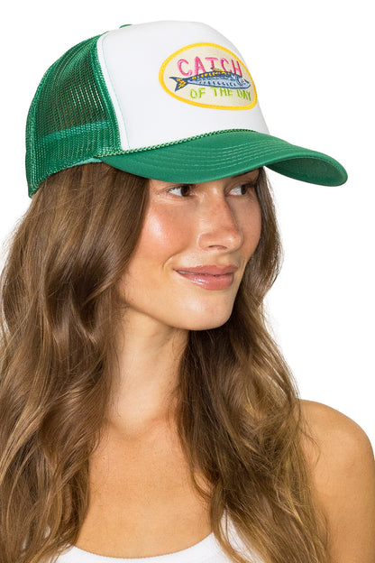 Catch of the Day Trucker Hat in Green Split
