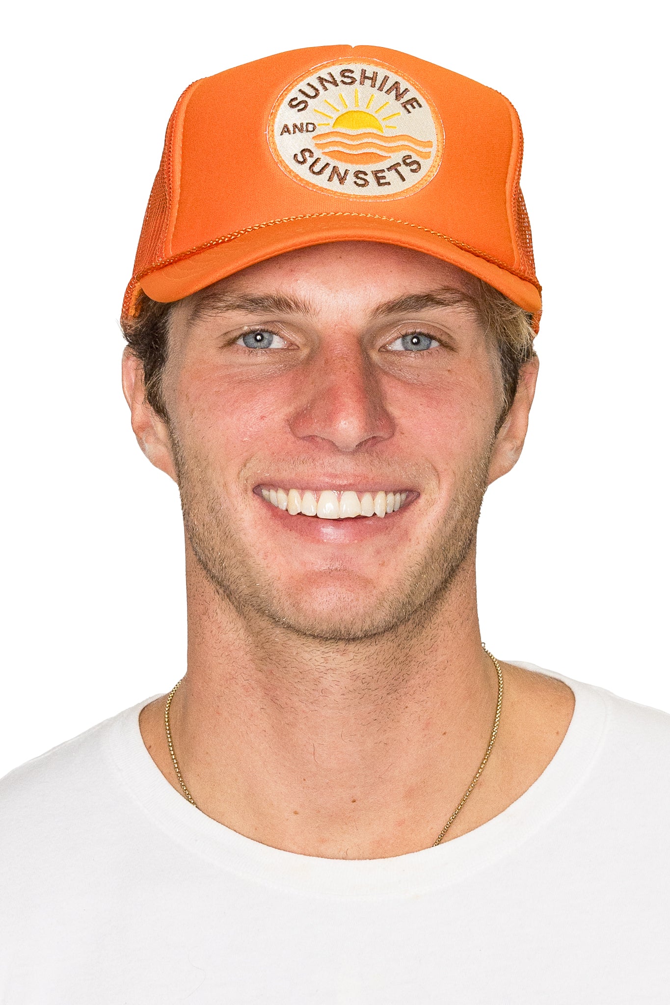 Sunshine & Sunsets Trucker Hat in Orange