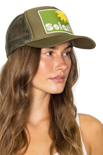 Soleil Trucker Hat in Olive