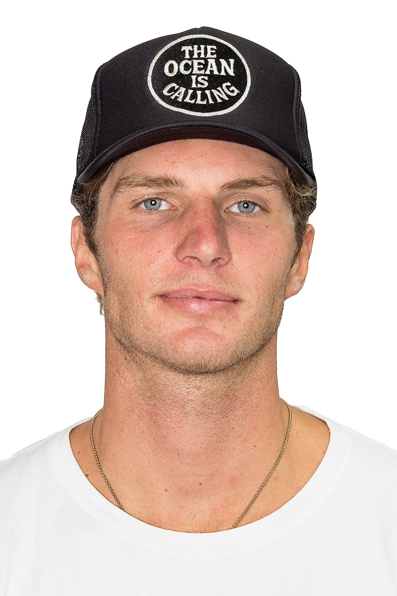 The Ocean is Calling Trucker Hat in Black