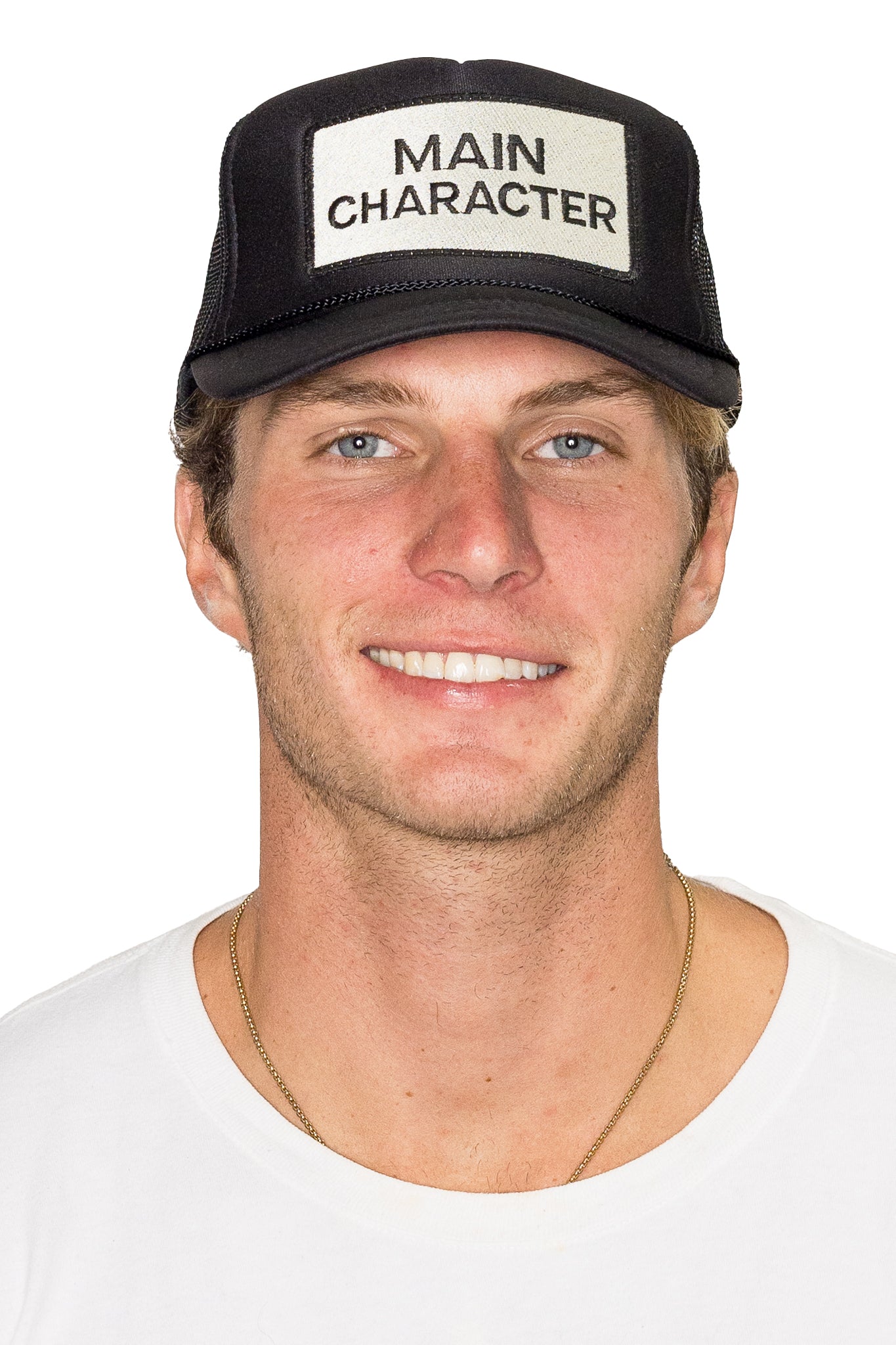 Main Character Energy Trucker Hat in Black