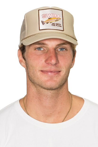 Swim Trucker Hat in Tan