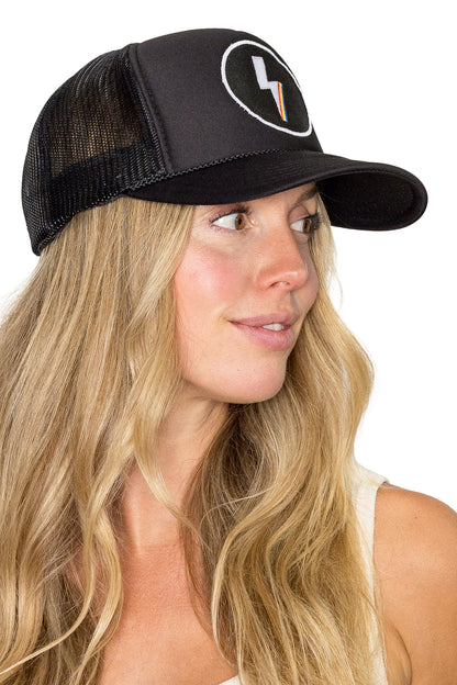 Electric Trucker Hat in Black
