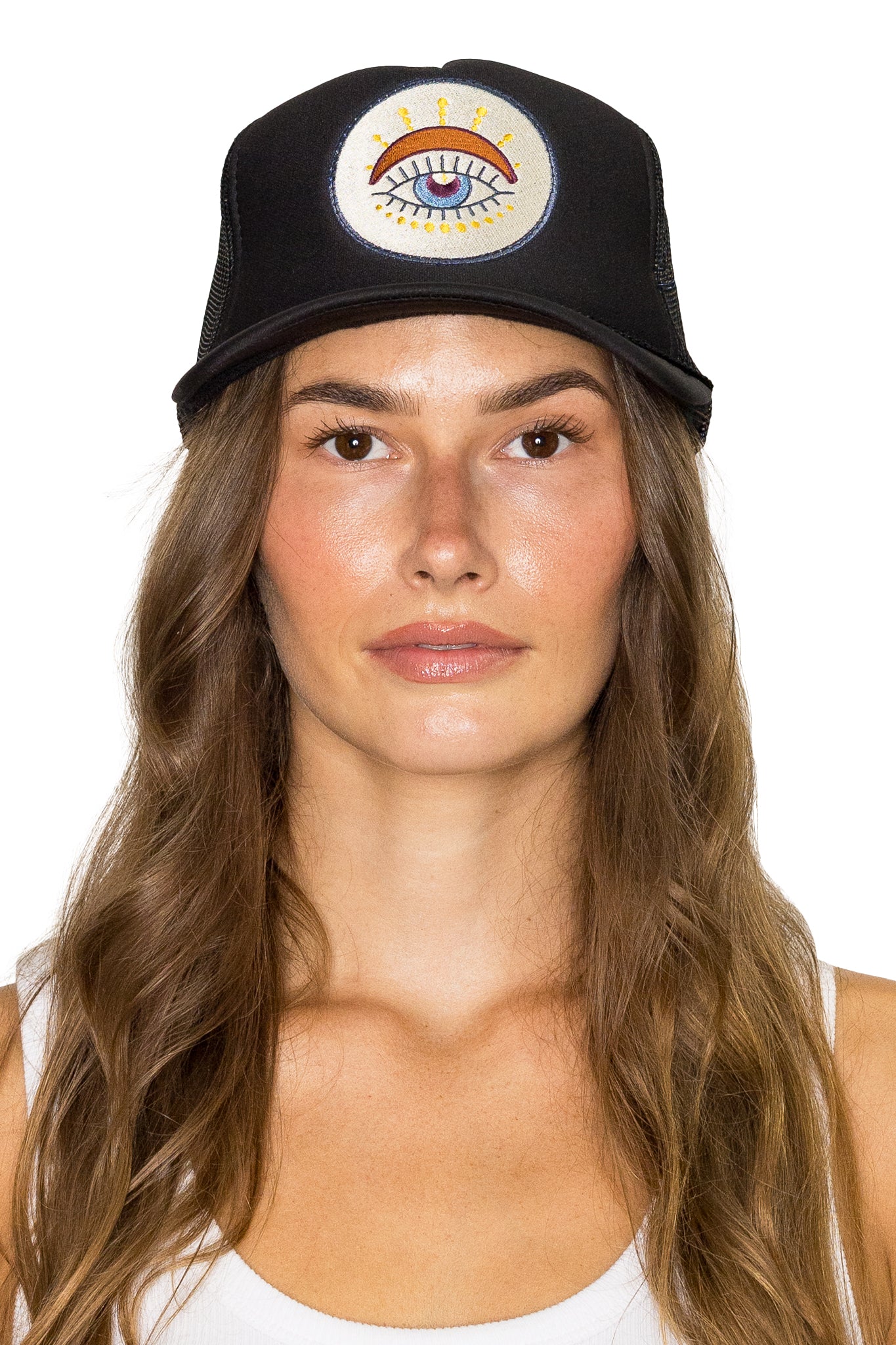 Third Eye Trucker Hat in Black