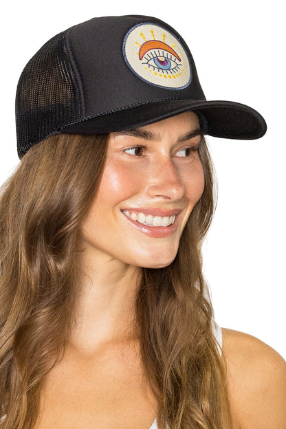 Third Eye Trucker Hat in Black