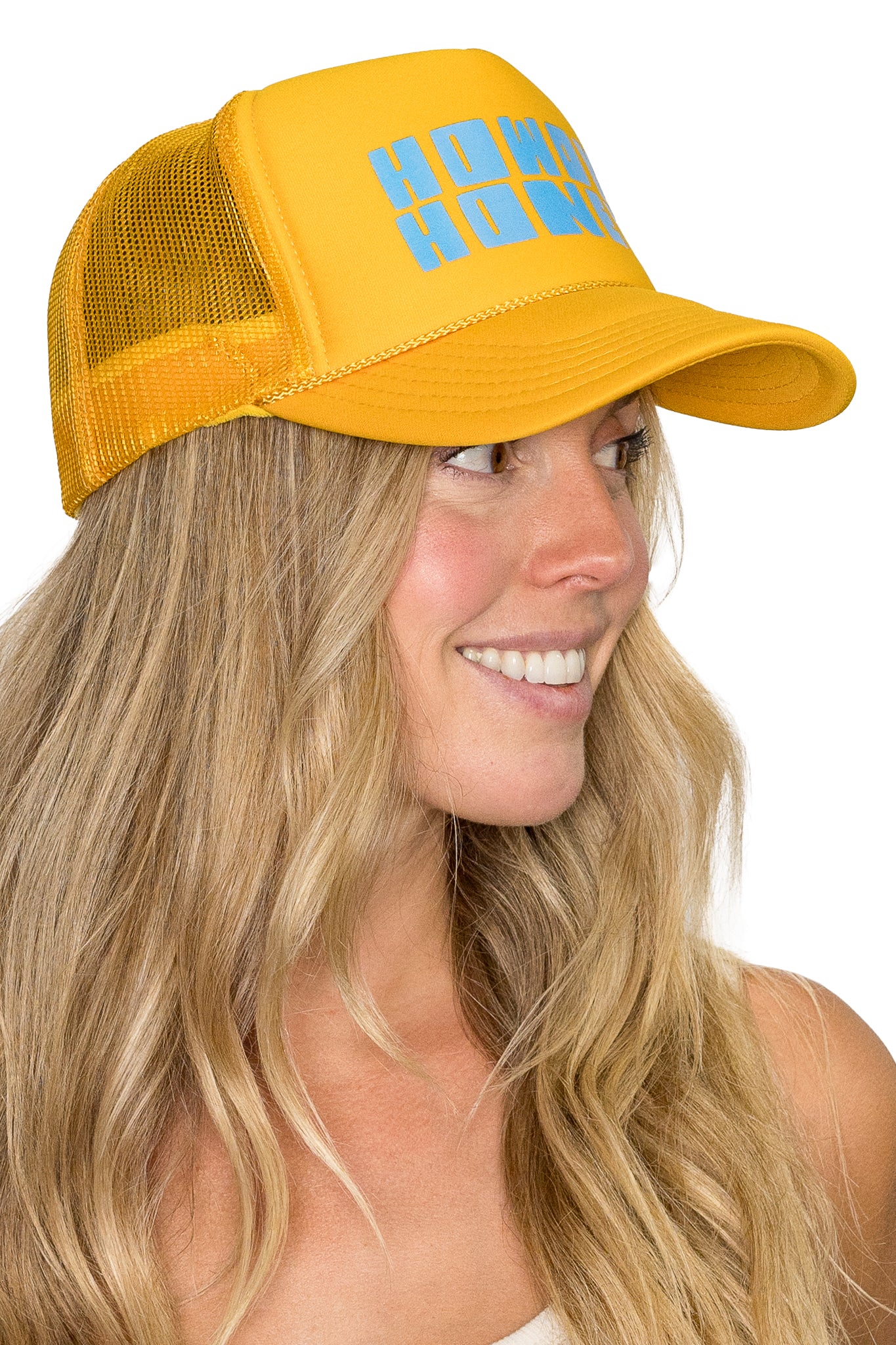 Howdy Honey Trucker Hat in Gold