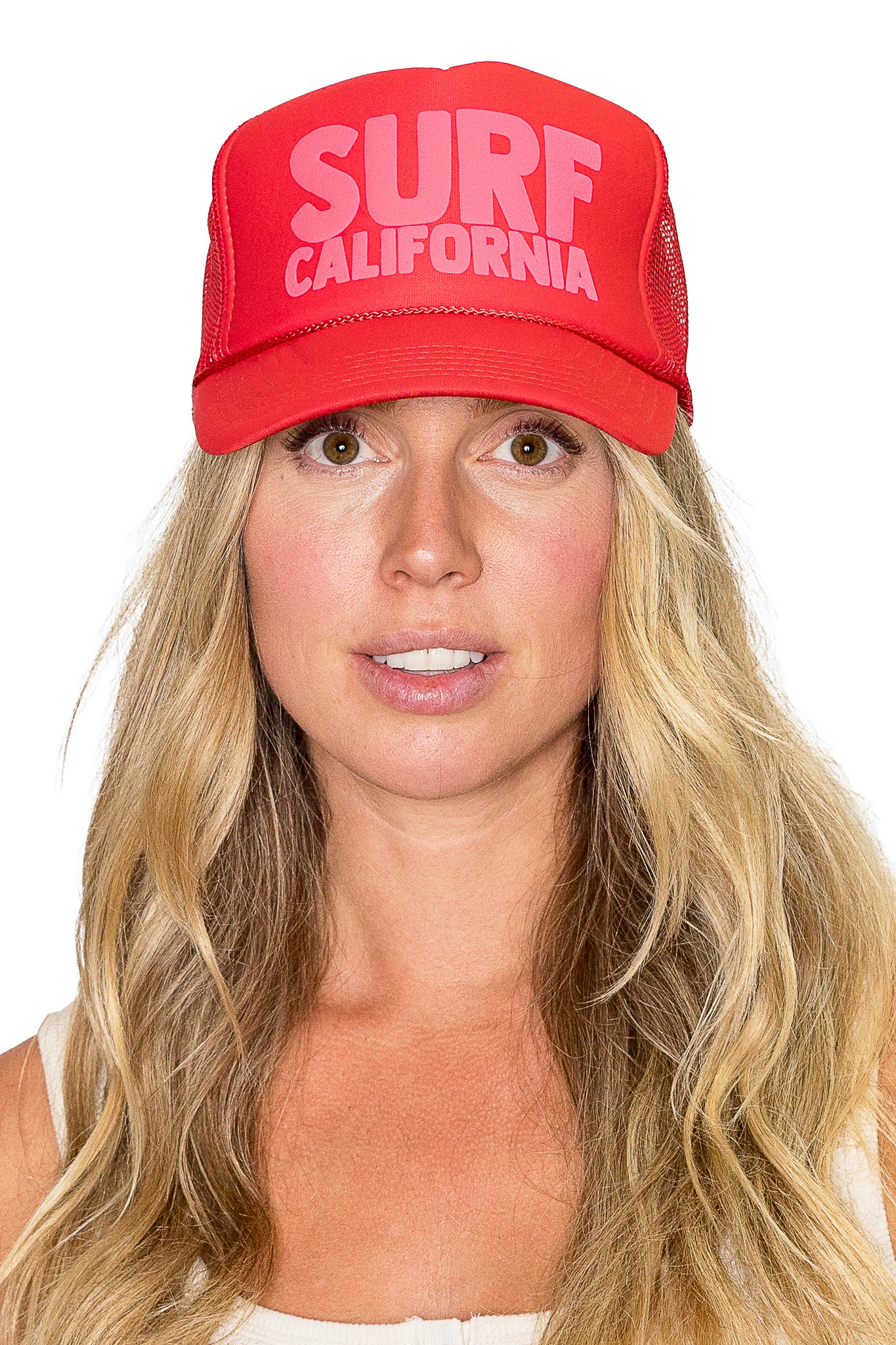 Surf California Trucker Hat in Red