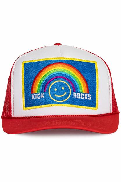 Kick Rocks Trucker Hat in Red Split