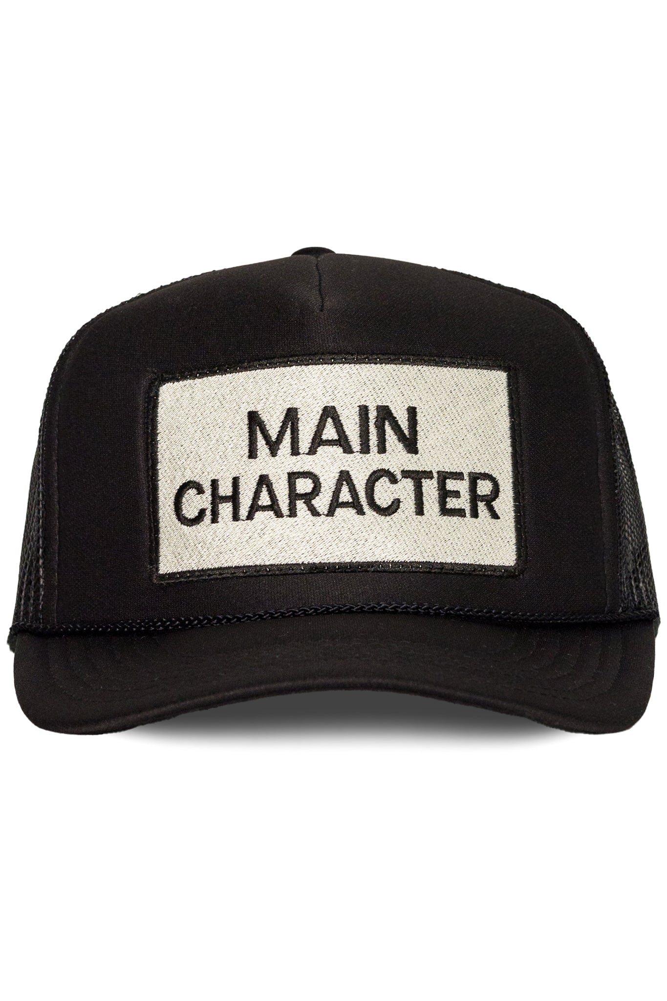 Main Character Energy Trucker Hat in Black