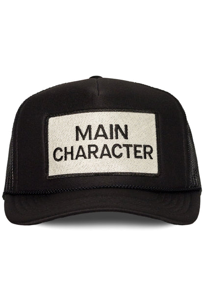 Main Character Energy Trucker Hat in Black