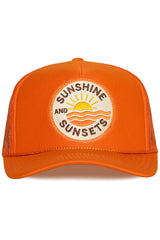 Sunshine & Sunsets Trucker Hat in Orange