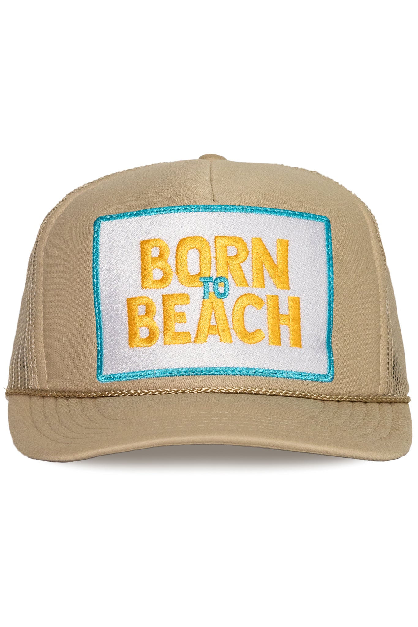 Born to Beach Trucker Hat in Tan
