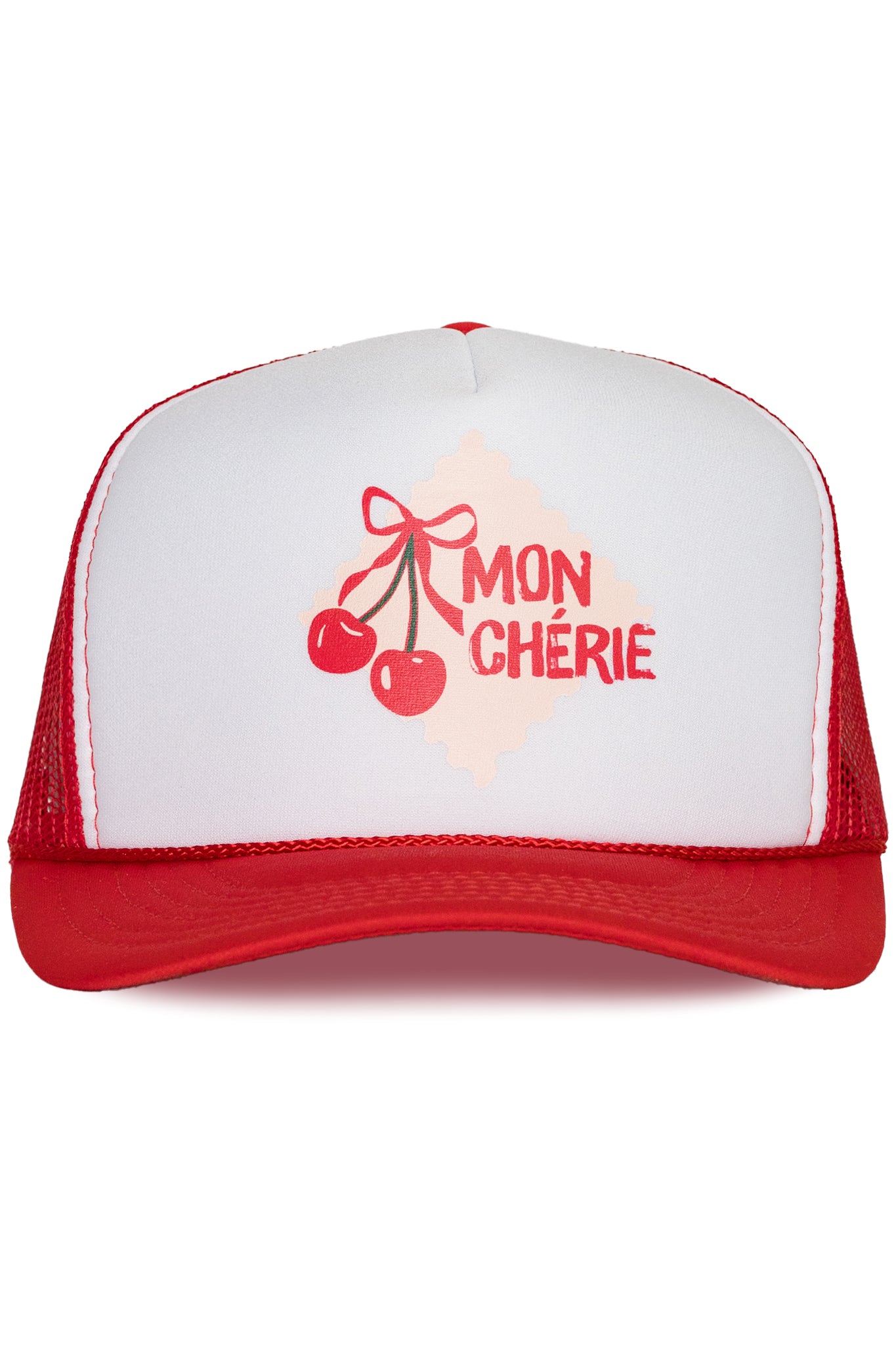 Mon Cheri Trucker Hat in Red Split
