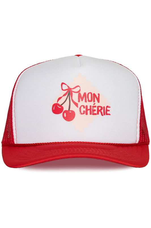Mon Cheri Trucker Hat in Red Split