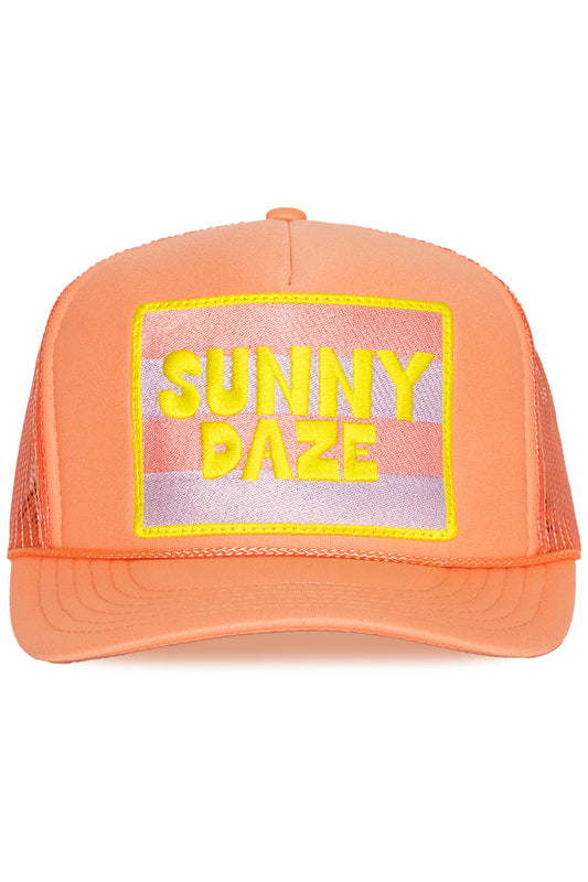Sunny Daze Trucker Hat in Coral
