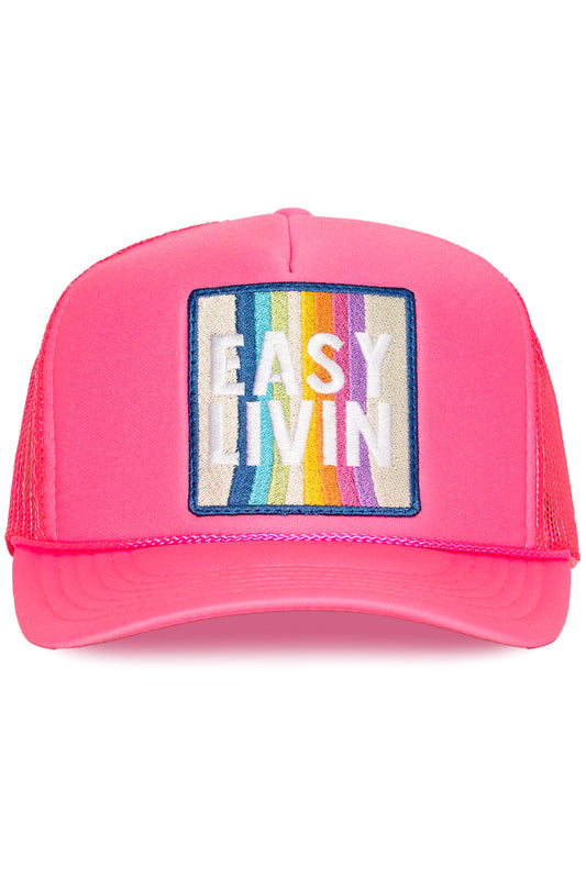 Easy Livin' Trucker Hat in Pink