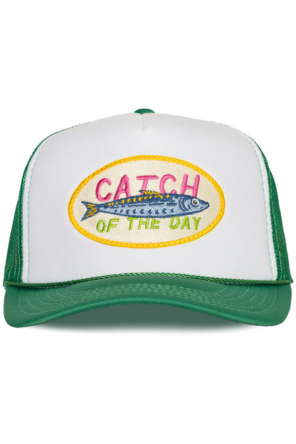 Catch of the Day Trucker Hat in Green Split