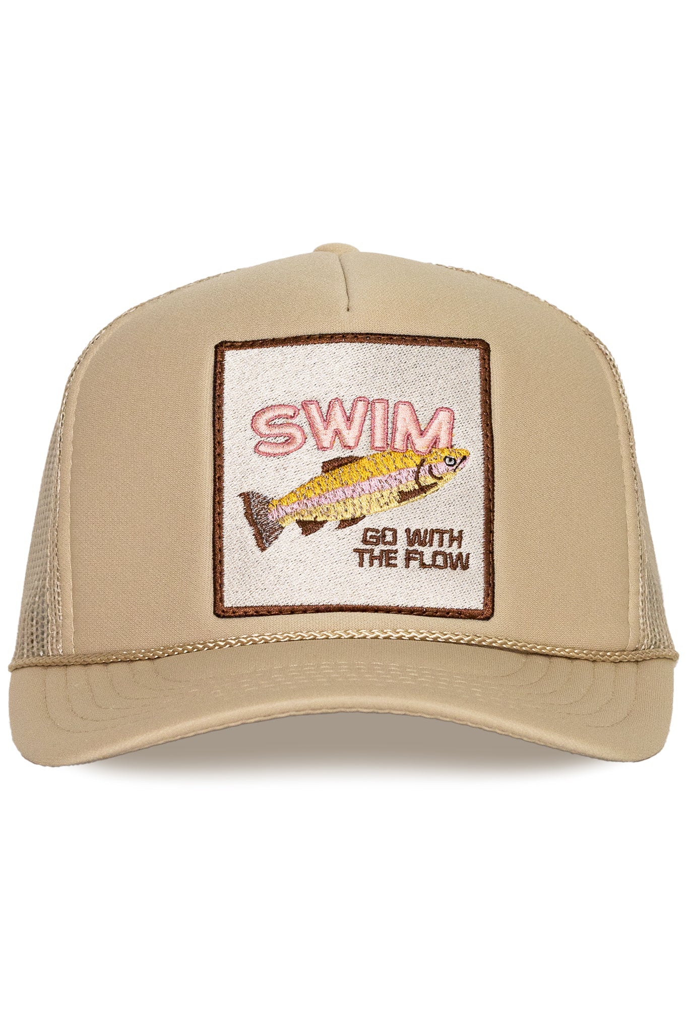 Swim Trucker Hat in Tan