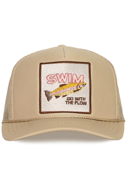 Swim Trucker Hat in Tan
