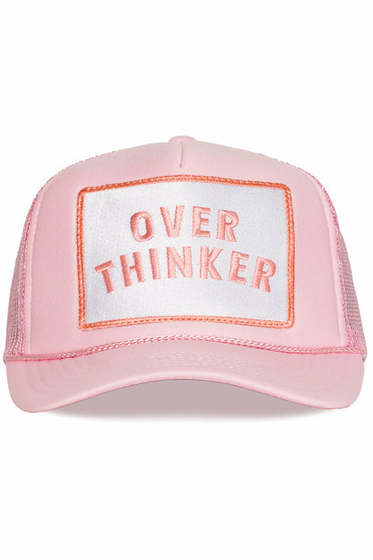 Overthinker Trucker Hat in Soft Pink