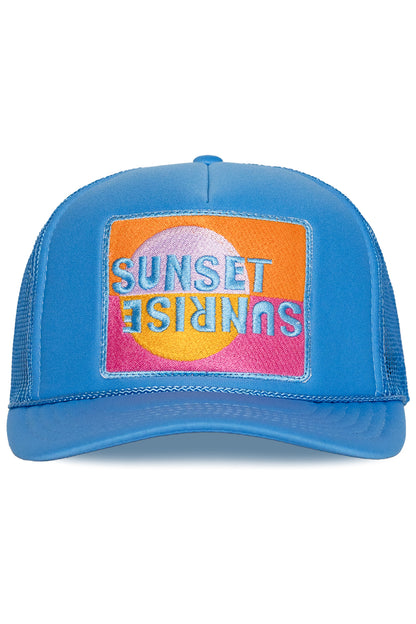 Sunset Sunrise Trucker Hat in Blue