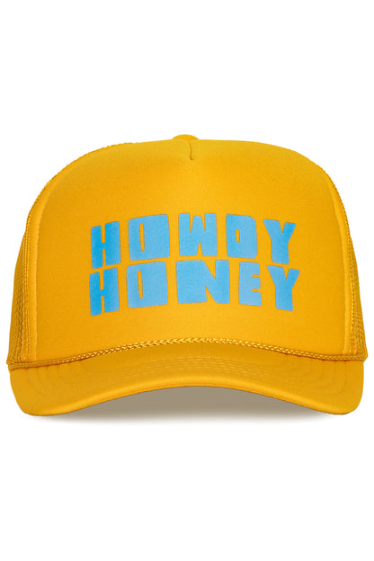 Howdy Honey Trucker Hat in Gold