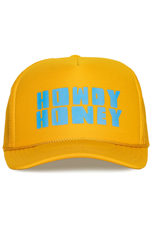 Howdy Honey Trucker Hat in Gold