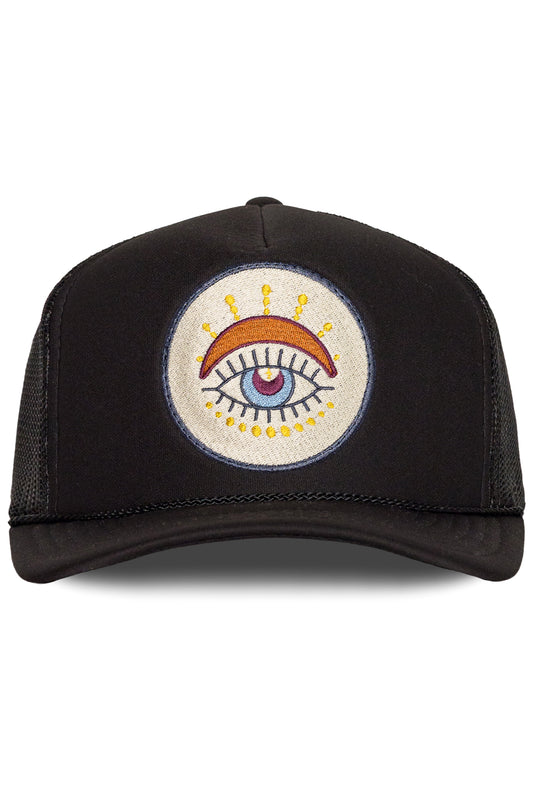 Third Eye Trucker Hat in Black