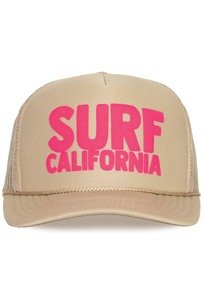 Surf California Trucker Hat in Tan