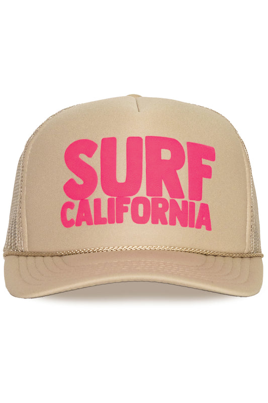 Surf California Trucker Hat in Tan
