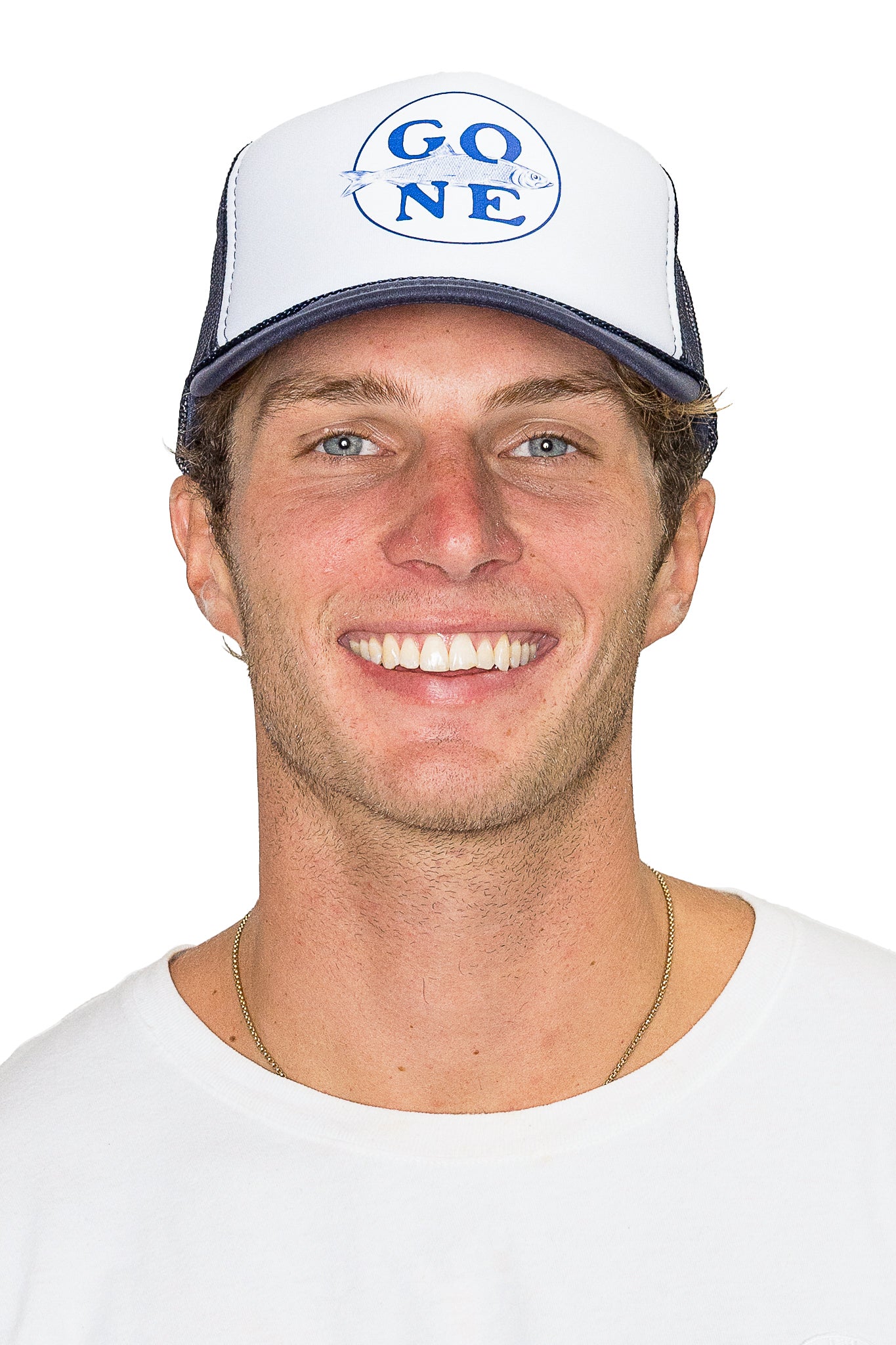 Gone Fishin Trucker Hat in Navy Split